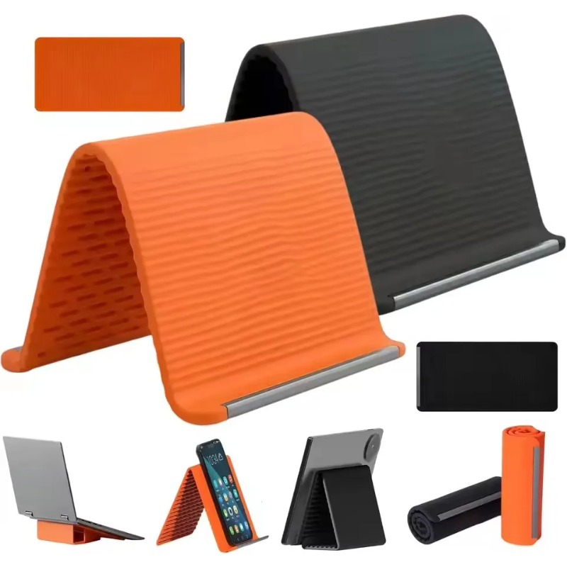 Laptop Stand Portable - Penyangga Ponsel Silikon Lipat Fleksibel, Portabel,