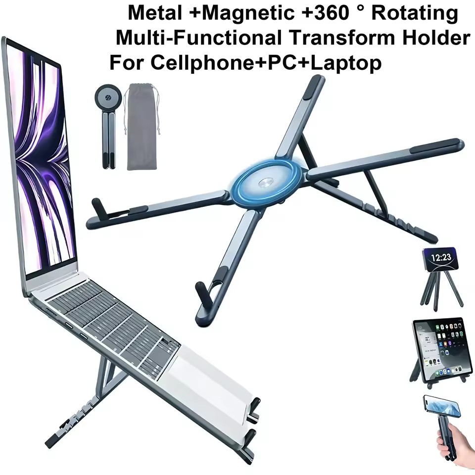 3 in 1 Penyangga Ponsel Magnet - Laptop Stand Portable ulasan dan harga
